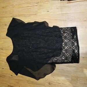 Elegant Black Lace Dress Sz8